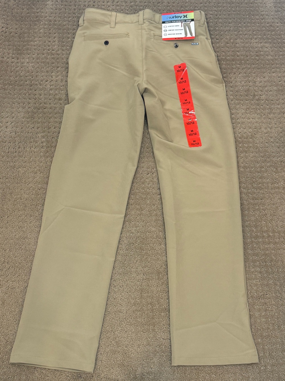 Hurley Kids Performance Chino Pants - Khaki NWT - Picture 4 of 6